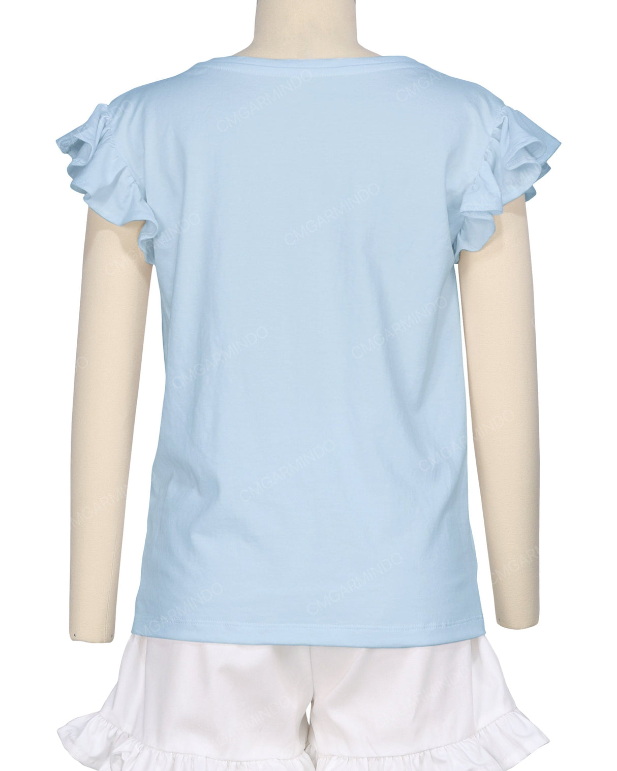 Frill Cap Sleeve Boat Neck T-shirt