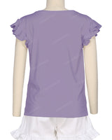 Frill Cap Sleeve Boat Neck T-shirt