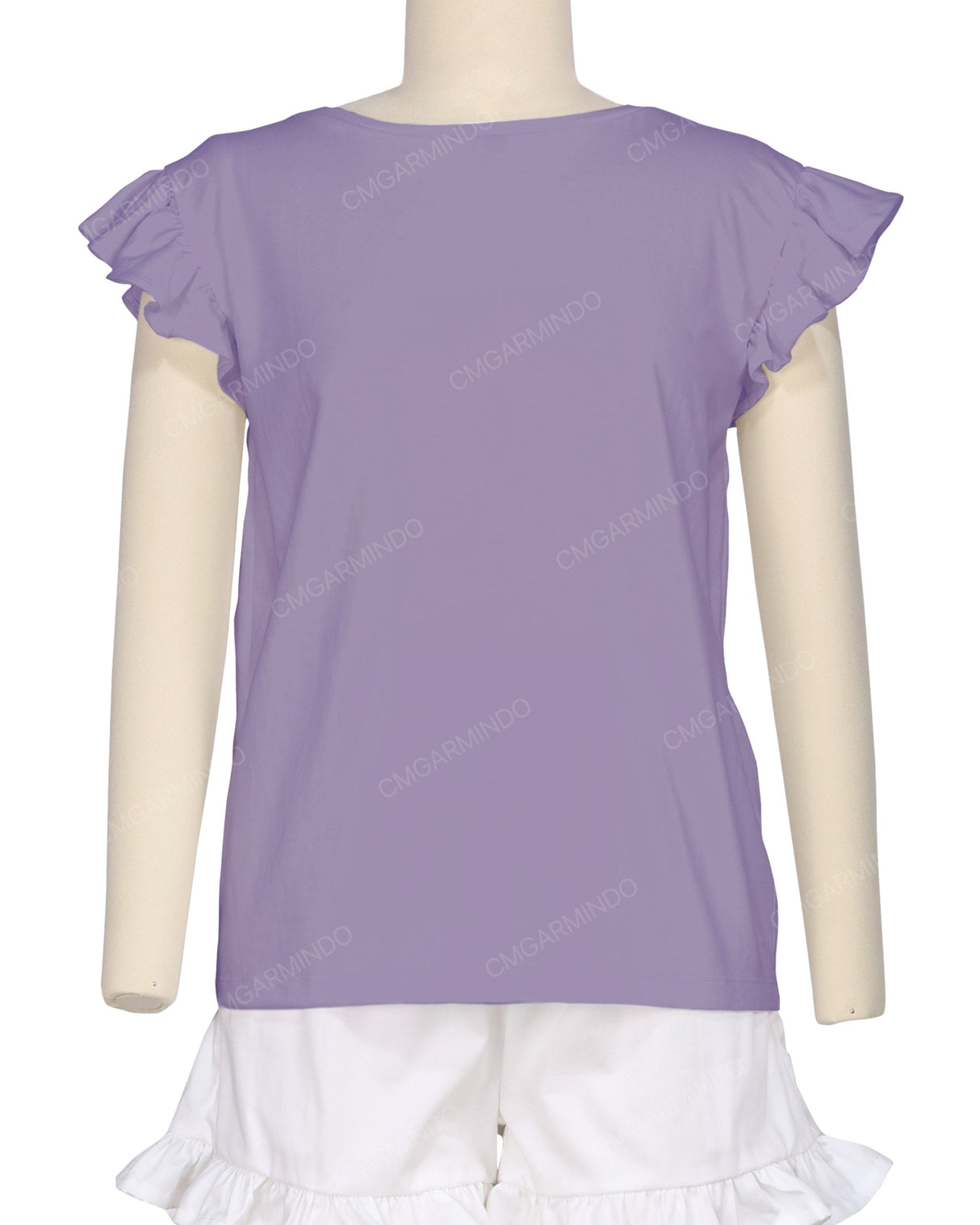 Frill Cap Sleeve Boat Neck T-shirt