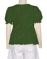 Puff Sleeve Boat Neck Top