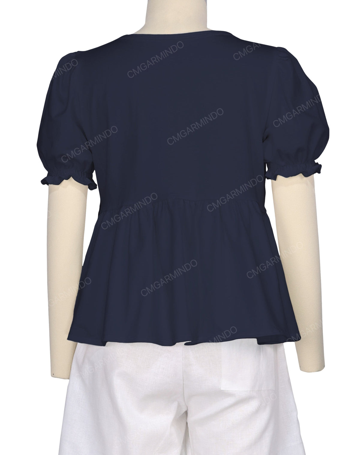 Puff Sleeve Boat Neck Top