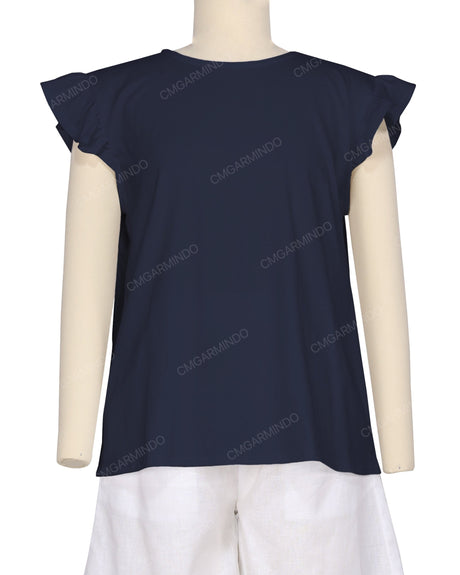 Puff Sleeve Boat Neck Top