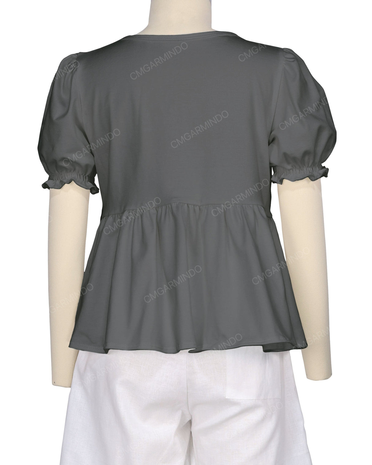 Puff Sleeve Boat Neck Top
