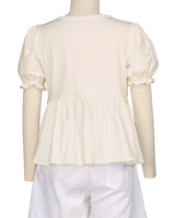 Puff Sleeve Boat Neck Top