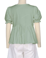 Puff Sleeve Boat Neck Top