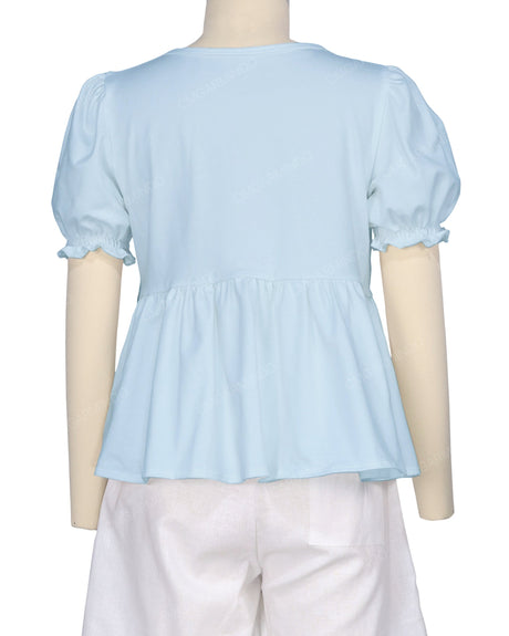 Puff Sleeve Boat Neck Top
