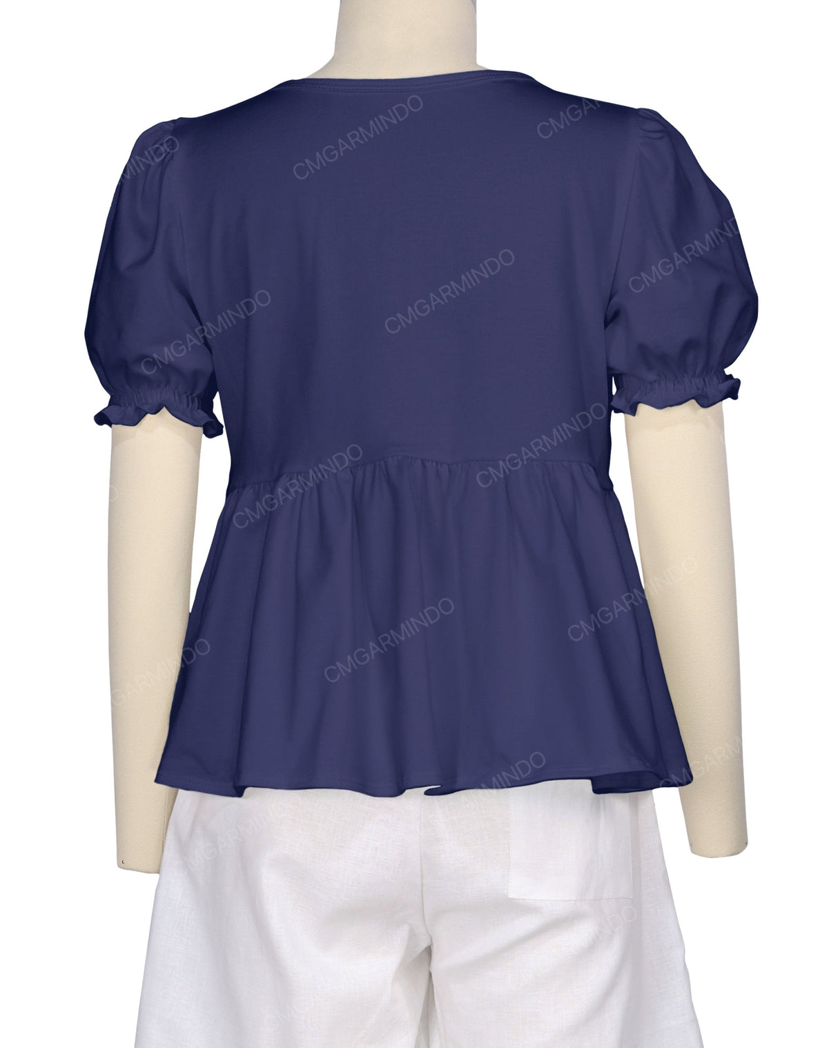 Puff Sleeve Boat Neck Top