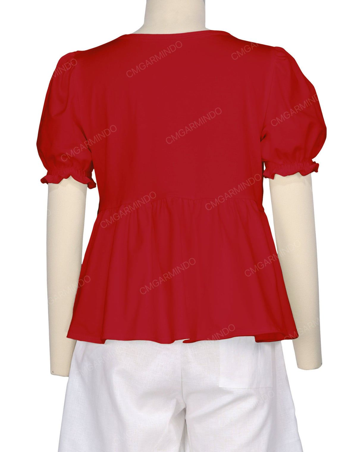 Puff Sleeve Boat Neck Top