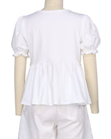 Puff Sleeve Boat Neck Top