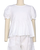 Puff Sleeve Boat Neck Top