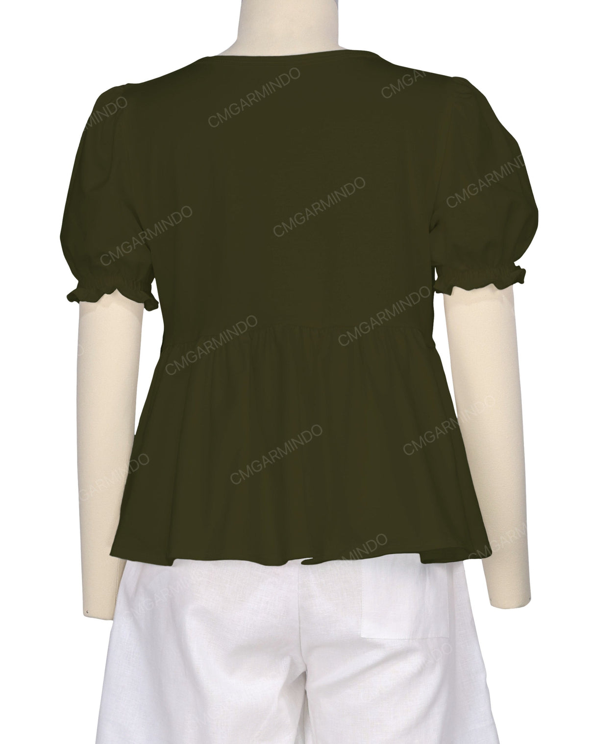Puff Sleeve Boat Neck Top