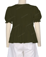 Puff Sleeve Boat Neck Top