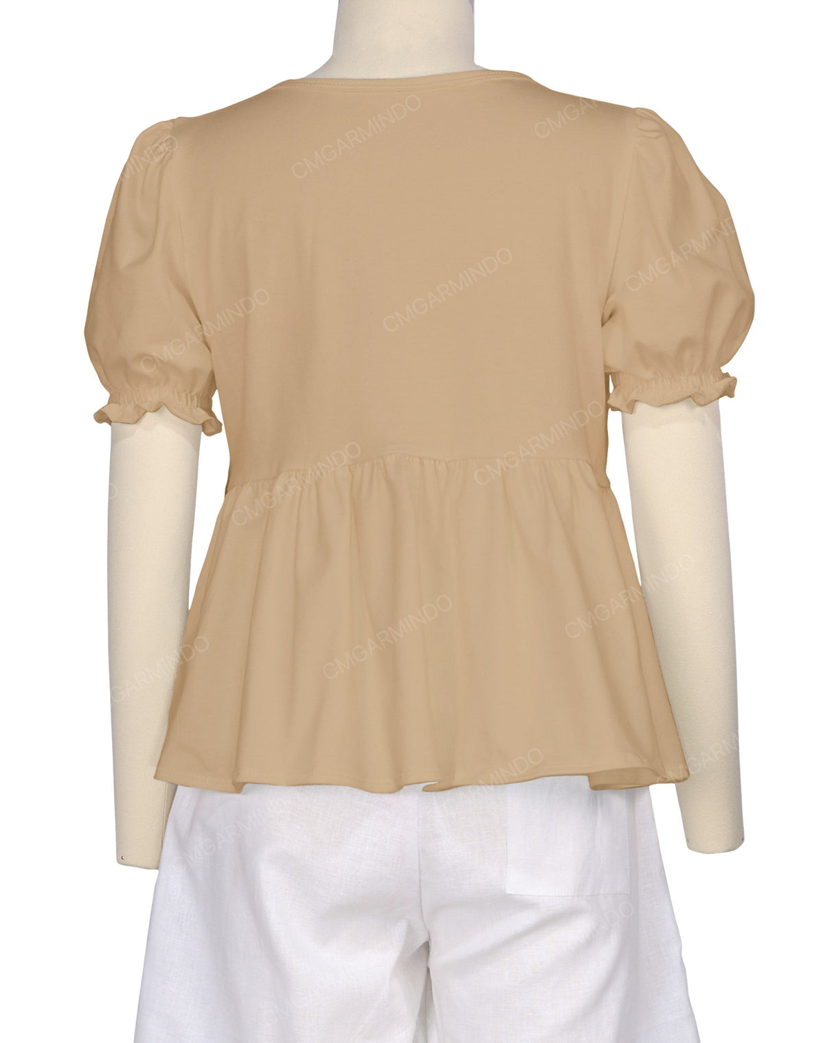 Puff Sleeve Boat Neck Top