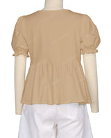 Puff Sleeve Boat Neck Top