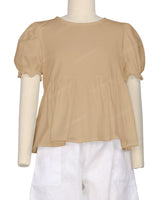 Puff Sleeve Boat Neck Top