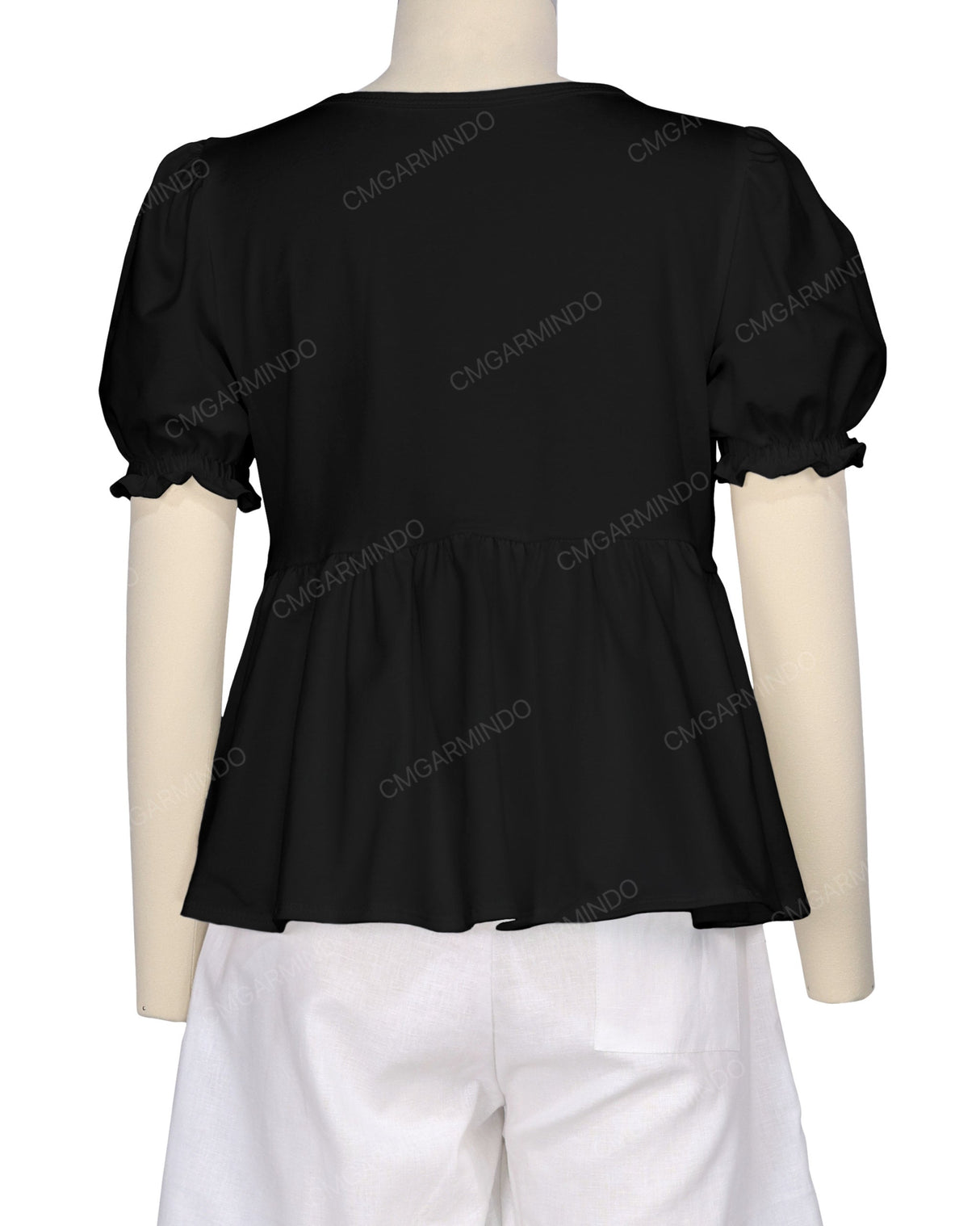 Puff Sleeve Boat Neck Top