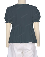 Puff Sleeve Boat Neck Top