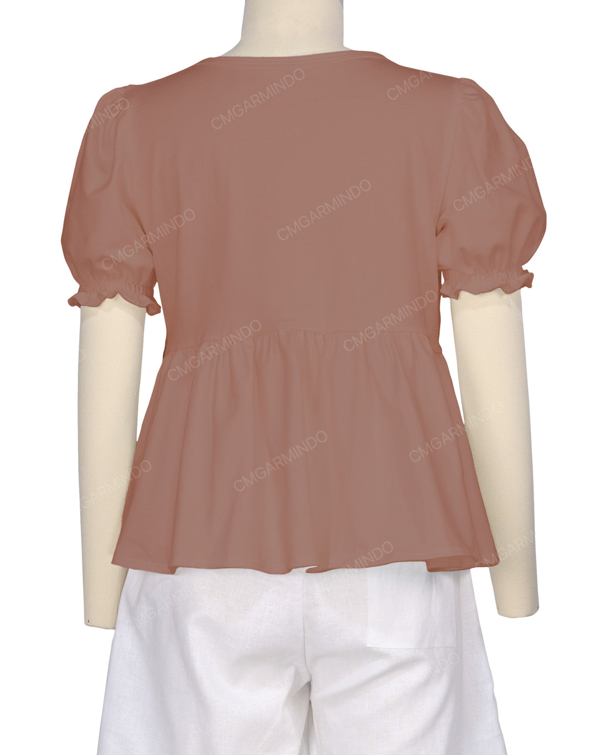 Puff Sleeve Boat Neck Top