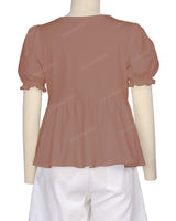 Puff Sleeve Boat Neck Top