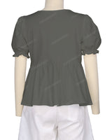 Puff Sleeve Boat Neck Top