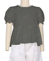 Puff Sleeve Boat Neck Top