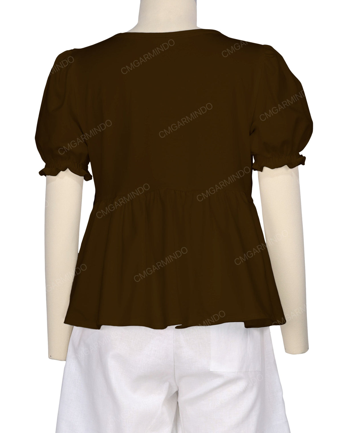 Puff Sleeve Boat Neck Top