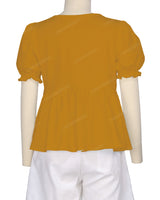 Puff Sleeve Boat Neck Top