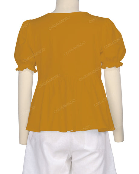 Puff Sleeve Boat Neck Top
