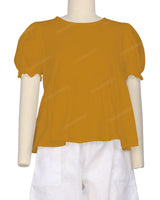 Puff Sleeve Boat Neck Top