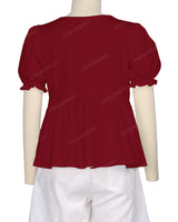 Puff Sleeve Boat Neck Top