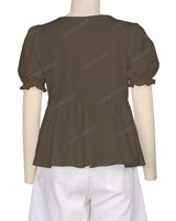 Puff Sleeve Boat Neck Top