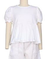 Puff Sleeve Boat Neck Top
