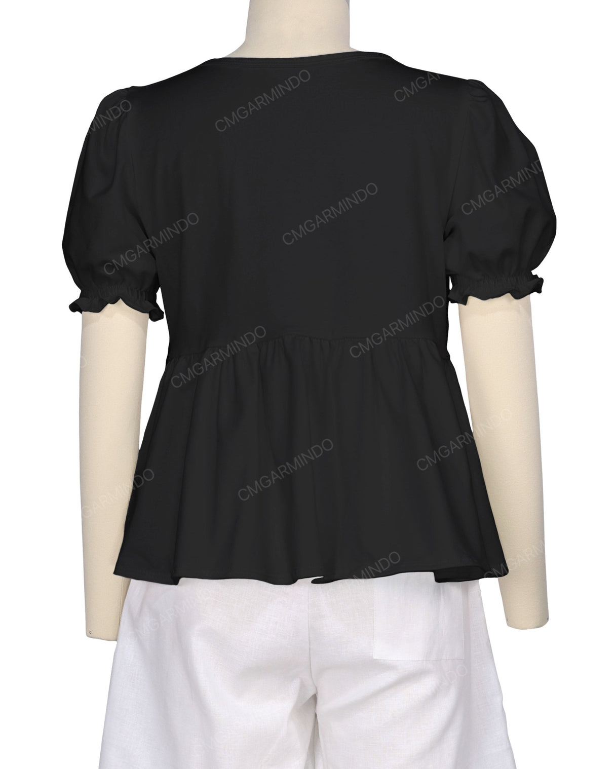 Puff Sleeve Boat Neck Top