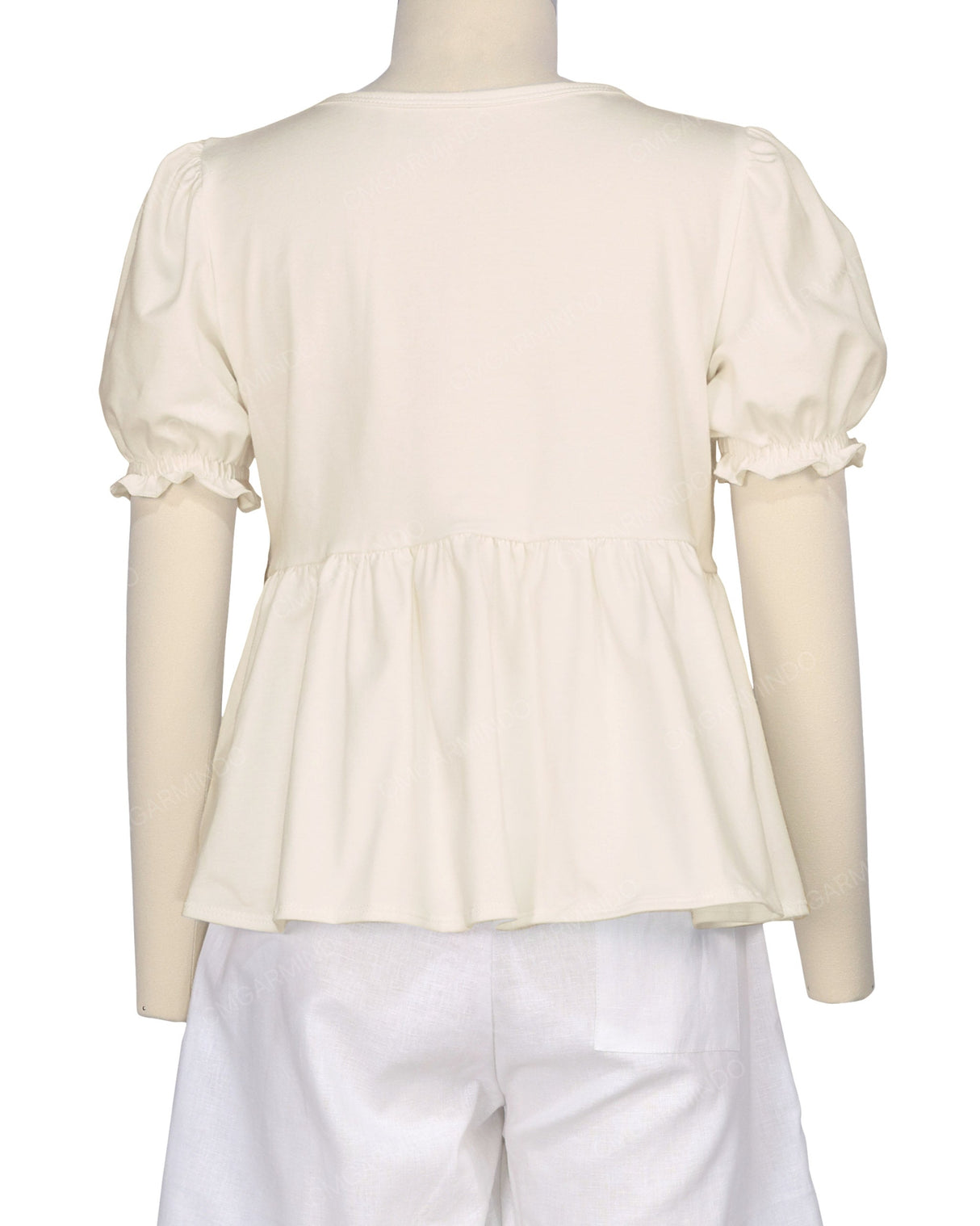 Puff Sleeve Boat Neck Top