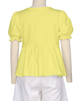 Puff Sleeve Boat Neck Top