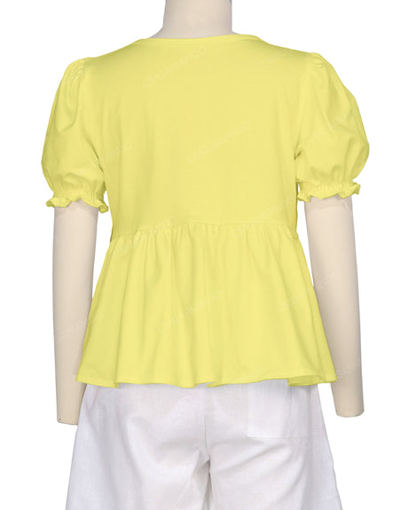Puff Sleeve Boat Neck Top