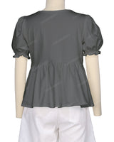 Puff Sleeve Boat Neck Top