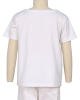 Relaxed Short Sleeve Boat Neck T-shirt