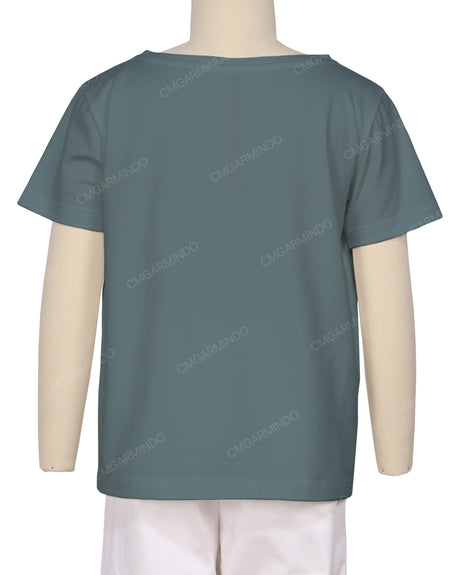 Relaxed Short Sleeve Boat Neck T-shirt