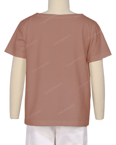 Relaxed Short Sleeve Boat Neck T-shirt