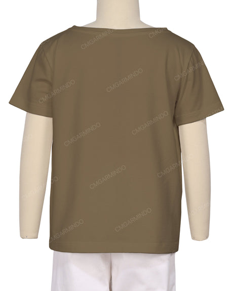 Relaxed Short Sleeve Boat Neck T-shirt