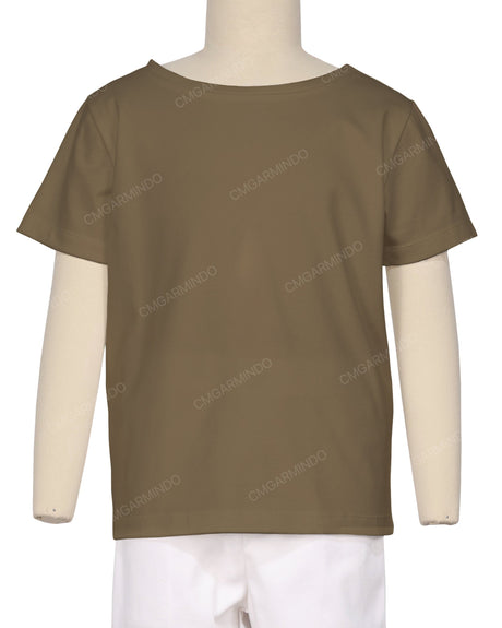 Relaxed Short Sleeve Boat Neck T-shirt