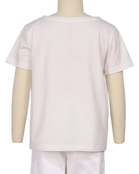 Relaxed Short Sleeve Boat Neck T-shirt