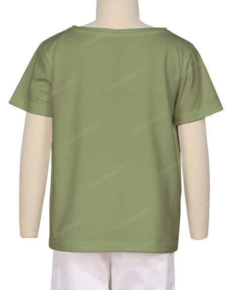 Relaxed Short Sleeve Boat Neck T-shirt