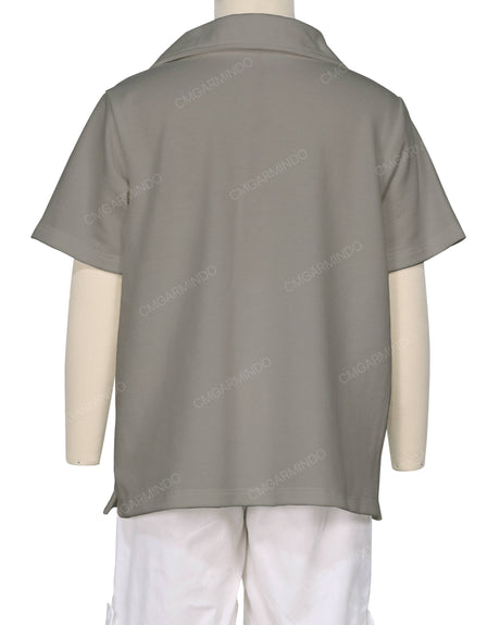 Oversized Short Sleeve Polo T-Shirt