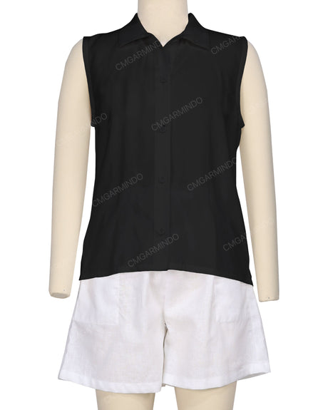 Sleeveless Button Up Shirt