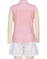 Sleeveless Button Up Shirt