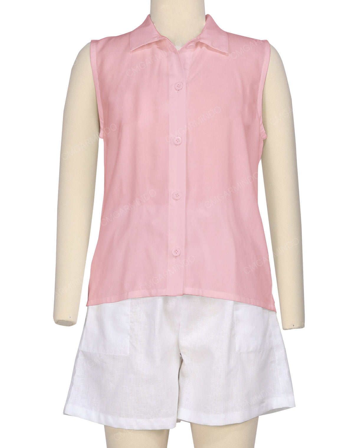 Sleeveless Button Up Shirt
