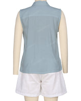 Sleeveless Button Up Shirt