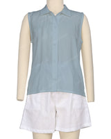 Sleeveless Button Up Shirt